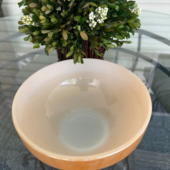 Anchor Hocking "Fire King" Peach Luster Pie Dishes & Nesting Bowl Set of 3 USA - Picture 7 of 9